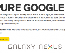 Sprint Galaxy Nexus Pre-Order’s Are Sold Out!
